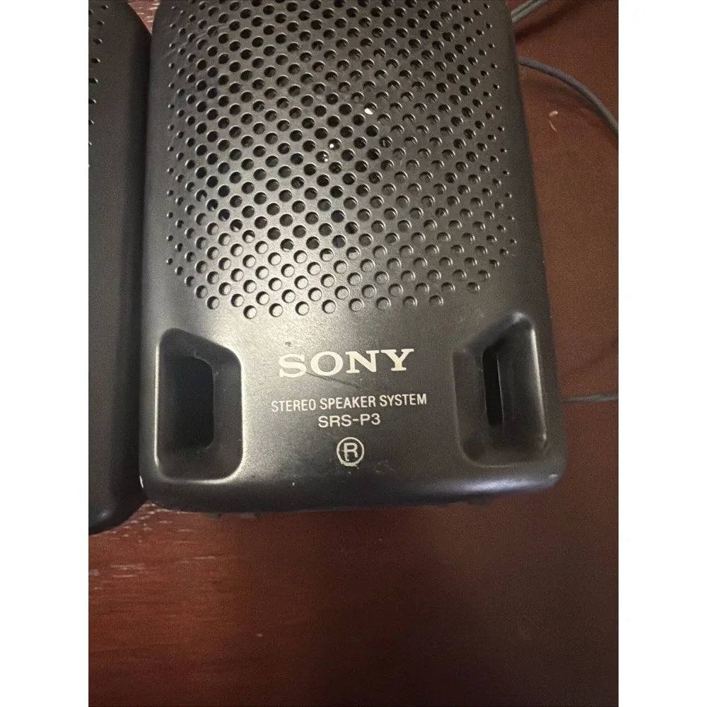 Sony SRS-P3 Bookshelf Speakers 2.0 Wired 3W RMS 3.5mm Jack Black Tested & Work